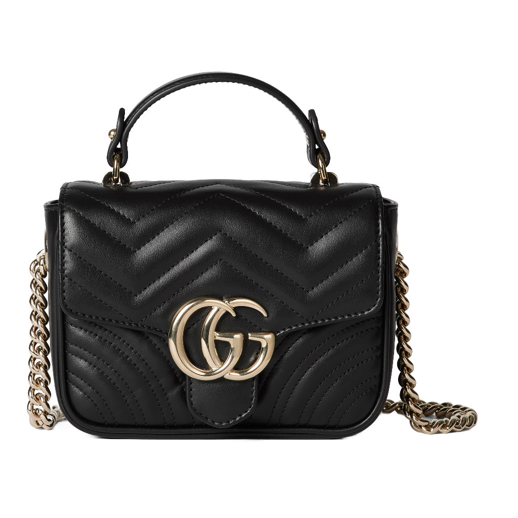 GG Marmont Mini Top Handle Bag - 811238 AAECK 1000 1 GG Marmont Mini Top Handle Bag - 811238 AAECK 1000 1