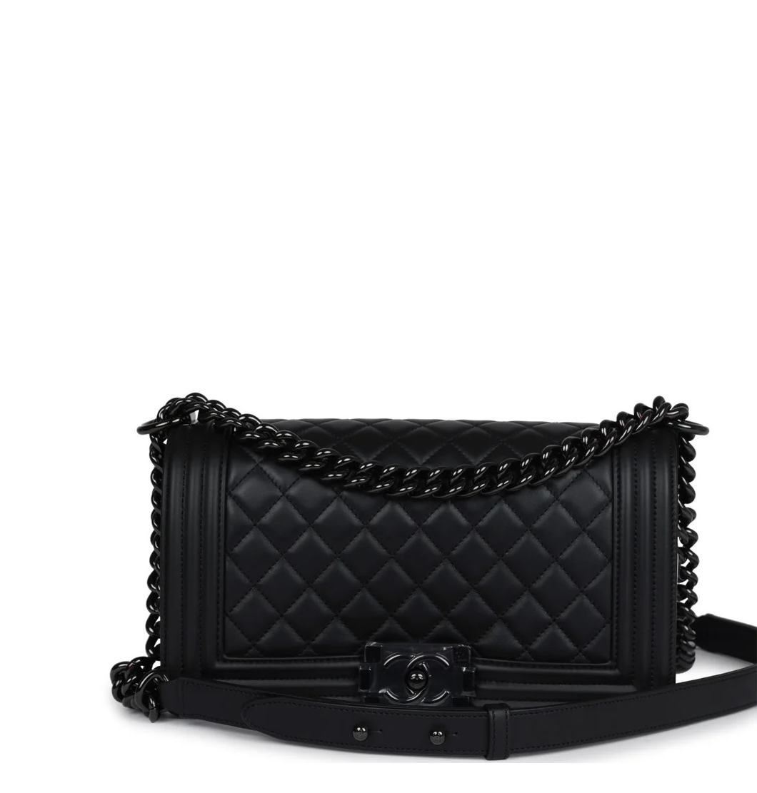 Medium Boy Bag SO Black Calfskin Black Hardware 1 Medium Boy Bag SO Black Calfskin Black Hardware 1