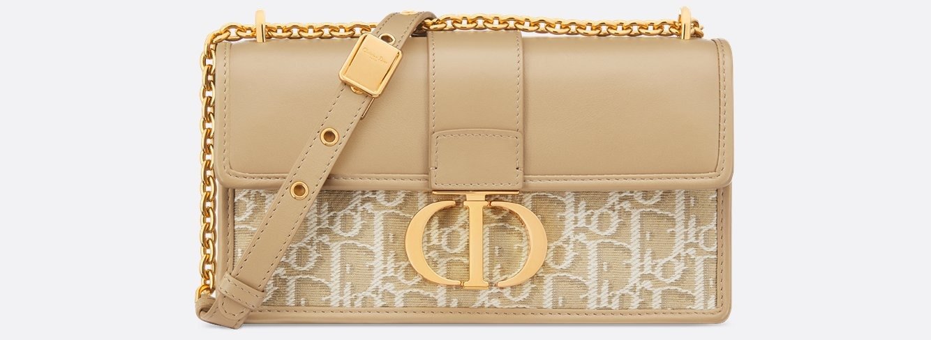 30 Montaigne East-West Bag with Chain - Dior Oblique Jacquard and Natural Smooth Calfskin 1 30 Montaigne East-West Bag with Chain - Dior Oblique Jacquard and Natural Smooth Calfskin 1