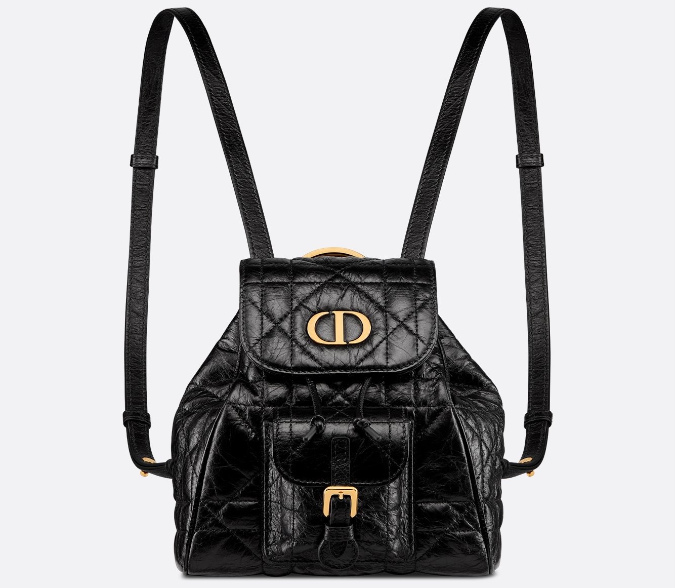 Small Dior Caro Backpack - Black Macrocannage Crinkled Calfskin 1 Small Dior Caro Backpack - Black Macrocannage Crinkled Calfskin 1