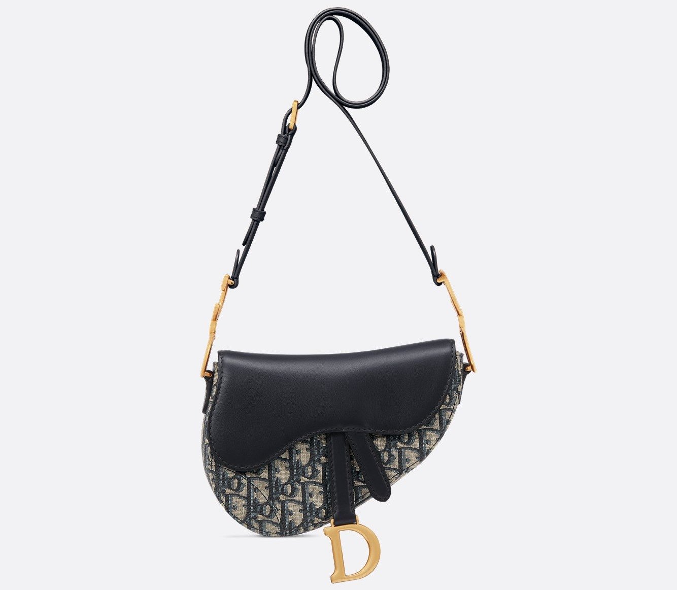 Mini Soft Saddle Bag with Strap - Blue Dior Oblique Jacquard and Smooth Calfskin 1 Mini Soft Saddle Bag with Strap - Blue Dior Oblique Jacquard and Smooth Calfskin 1