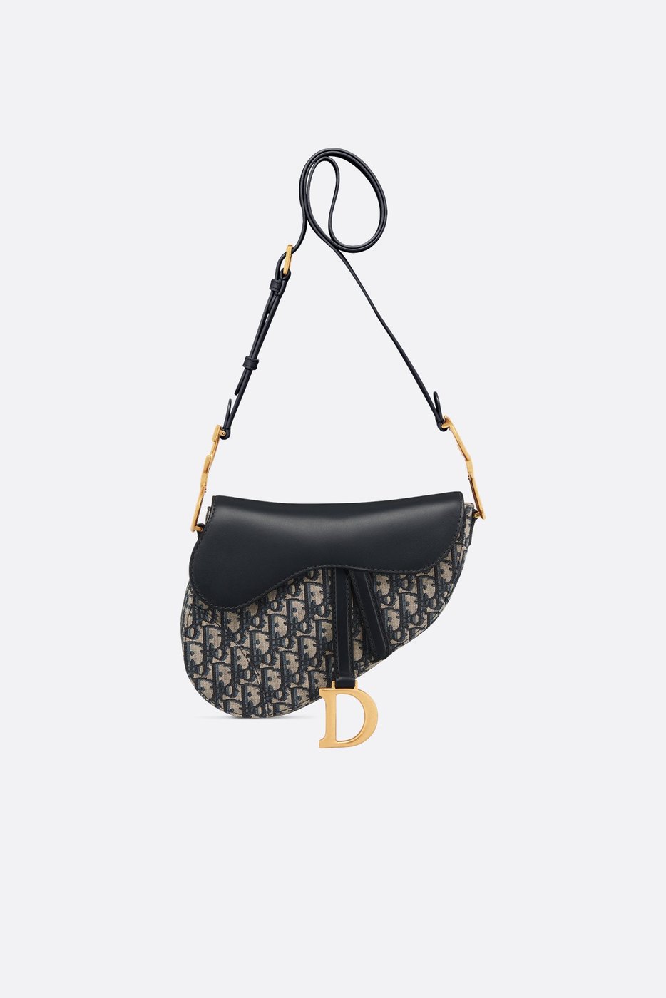 Medium Soft Saddle Bag with Strap - Blue Dior Oblique Jacquard and Smooth Calfskin 1 Medium Soft Saddle Bag with Strap - Blue Dior Oblique Jacquard and Smooth Calfskin 1