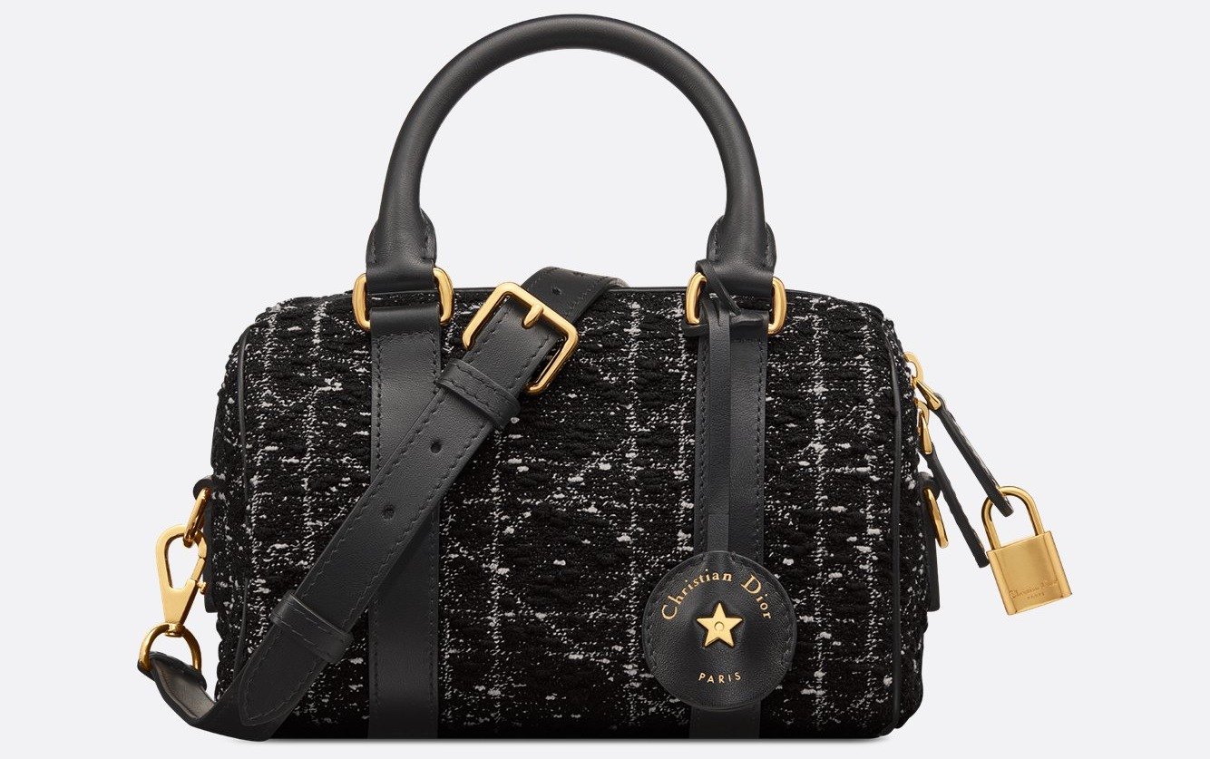 Dior Groove 20 Bag - Black Tweed with White Cannage Motif 1 Dior Groove 20 Bag - Black Tweed with White Cannage Motif 1