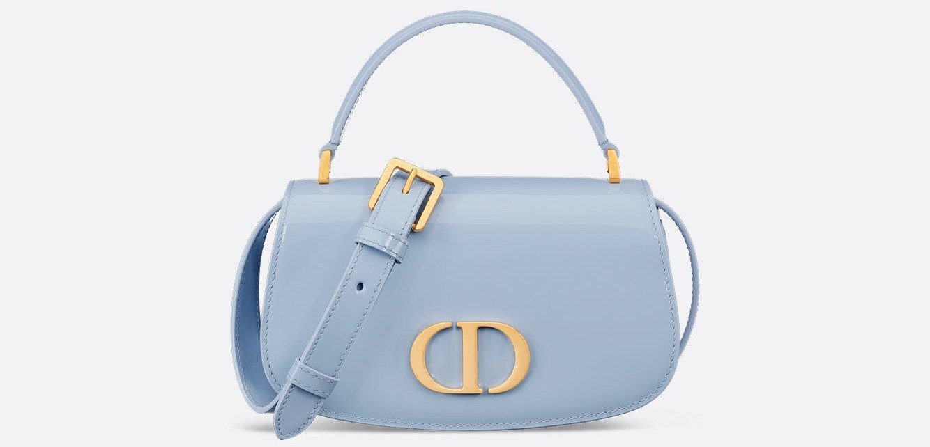 Small 30 Montaigne Avenue Top Handle Bag - Pale Blue Patent Calfskin 1 Small 30 Montaigne Avenue Top Handle Bag - Pale Blue Patent Calfskin 1