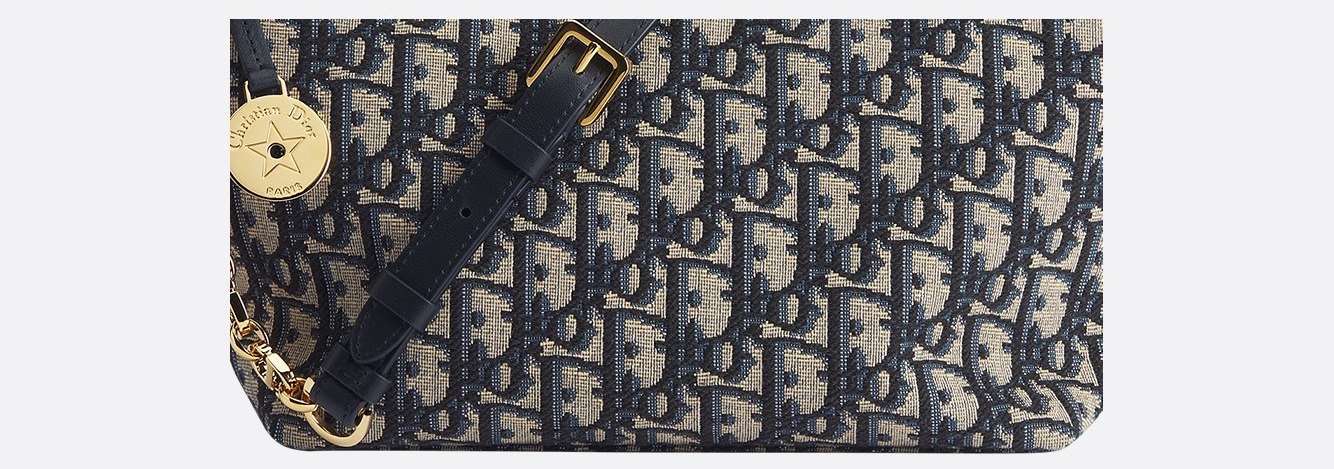 Diorstar Hobo Bag with Chain - Blue Dior Oblique Jacquard 1 Diorstar Hobo Bag with Chain - Blue Dior Oblique Jacquard 1
