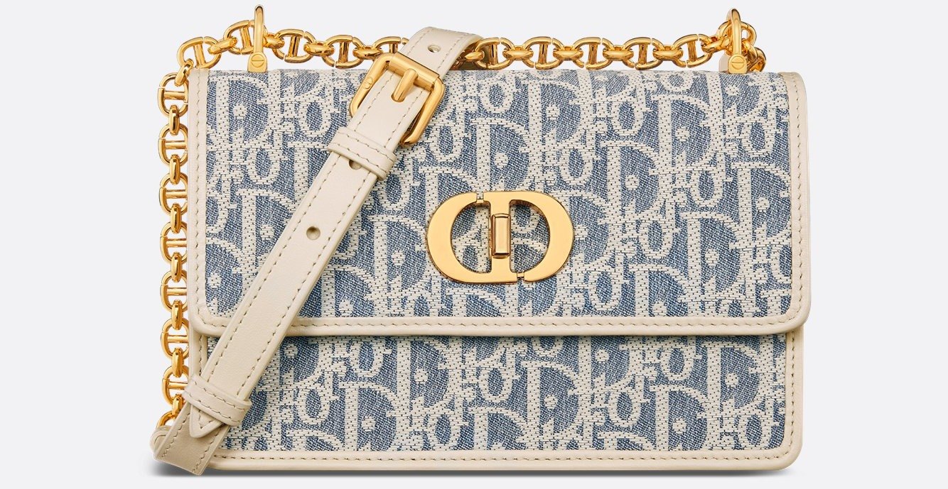 Miss Caro Mini Bag - Blue Dior Oblique Chambray with Raffia Effect and Light Biscuit Smooth Calfskin 1 Miss Caro Mini Bag - Blue Dior Oblique Chambray with Raffia Effect and Light Biscuit Smooth Calfskin 1