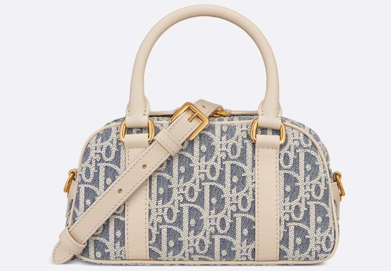 D-Vibe East-West Nano Bag - Blue Dior Oblique Chambray with Raffia Effect and Light Biscuit Smooth Calfskin 1 D-Vibe East-West Nano Bag - Blue Dior Oblique Chambray with Raffia Effect and Light Biscuit Smooth Calfskin 1
