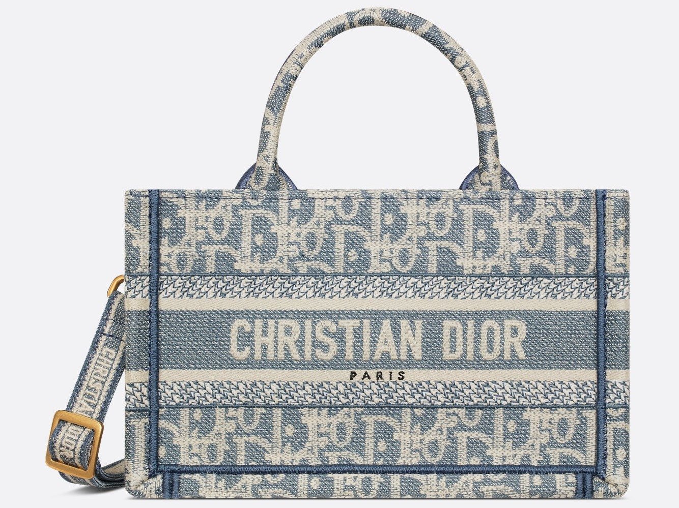 Mini Dior Book Tote - Blue Dior Oblique Chambray-Effect Embroidery (21.5 x 13 x 7.5 cm) 1 Mini Dior Book Tote - Blue Dior Oblique Chambray-Effect Embroidery (21.5 x 13 x 7.5 cm) 1