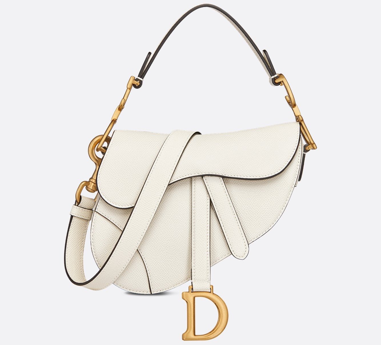 Mini Saddle Bag with Strap - Latte Grained Calfskin 1 Mini Saddle Bag with Strap - Latte Grained Calfskin 1