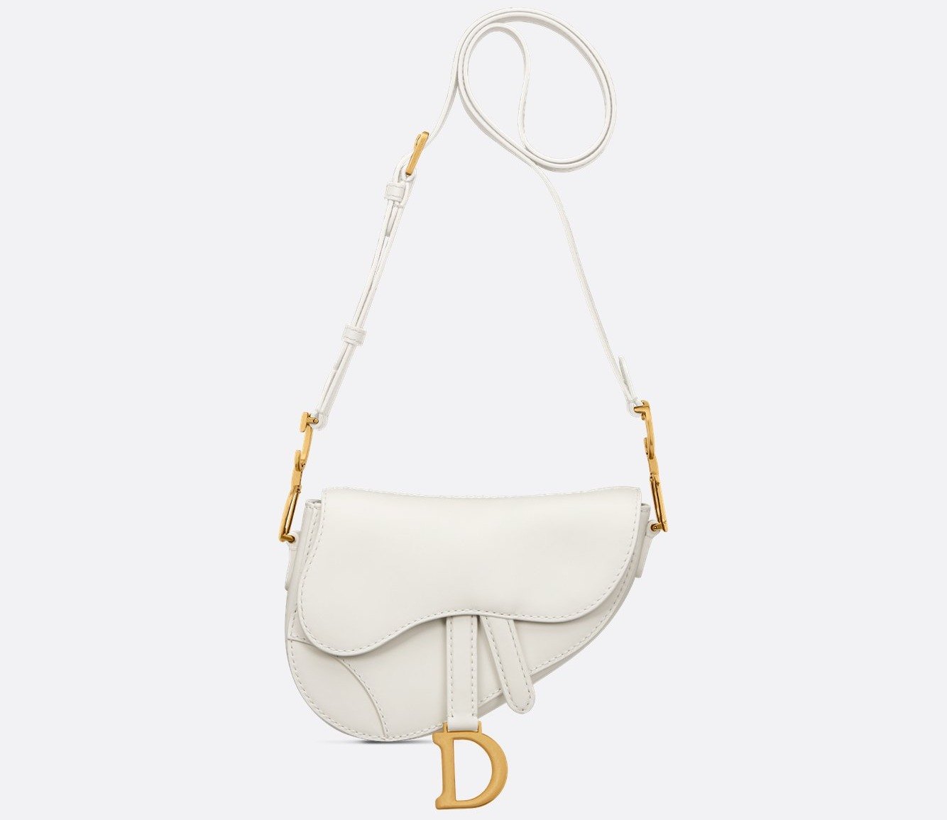 Mini Soft Saddle Bag with Strap - Latte Vintage Smooth Calfskin 1 Mini Soft Saddle Bag with Strap - Latte Vintage Smooth Calfskin 1