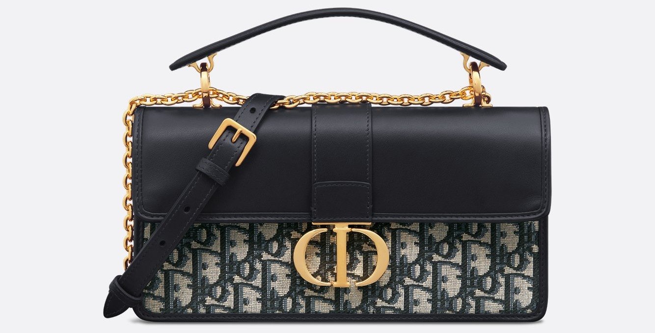 30 Montaigne Top Handle Bag - Blue Dior Oblique Jacquard and Smooth Calfskin 1 30 Montaigne Top Handle Bag - Blue Dior Oblique Jacquard and Smooth Calfskin 1