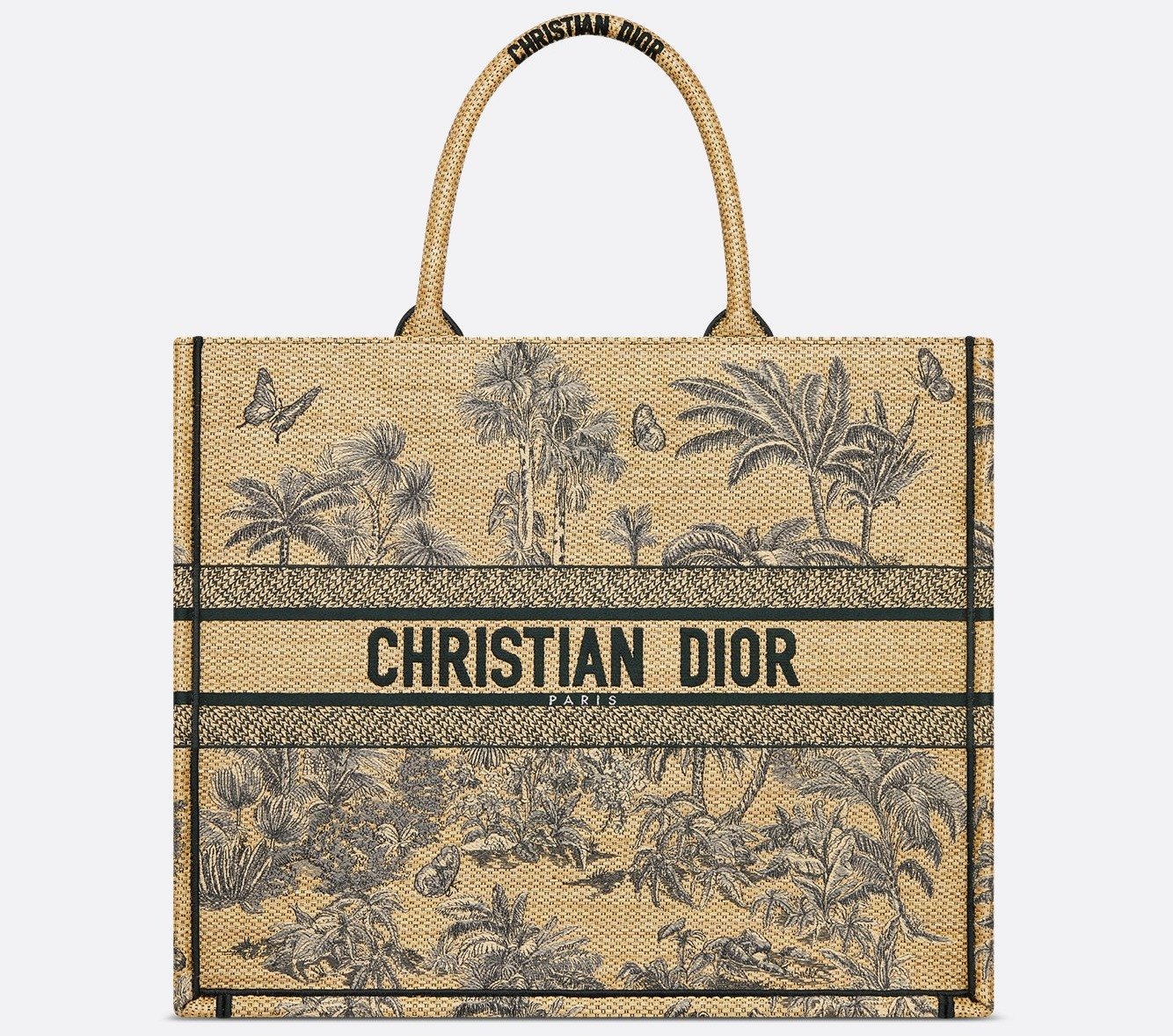Dioriviera Large Dior Book Tote - Beige Toile de Jouy Palms Embroidered Raffia (42 x 35 x 18.5 cm) 1 Dioriviera Large Dior Book Tote - Beige Toile de Jouy Palms Embroidered Raffia (42 x 35 x 18.5 cm) 1
