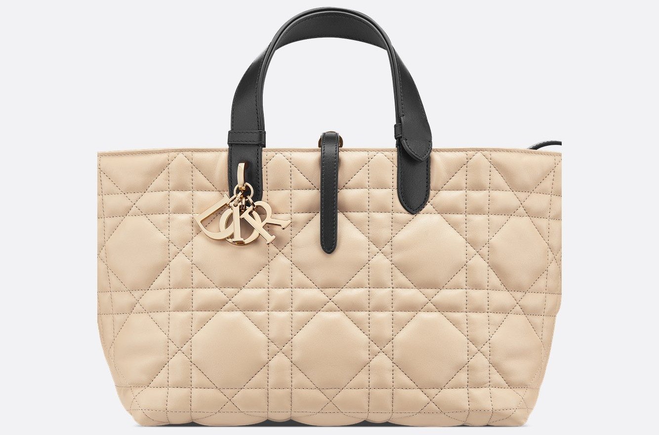 Medium Dior Toujours Bag - Rope Beige and Black Macrocannage Calfskin 1 Medium Dior Toujours Bag - Rope Beige and Black Macrocannage Calfskin 1