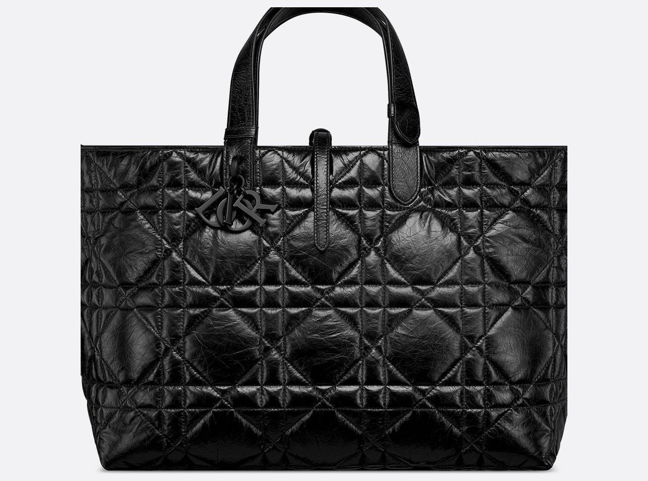 Large Dior Toujours Bag - Black Macrocannage Crinkled Calfskin 1 Large Dior Toujours Bag - Black Macrocannage Crinkled Calfskin 1