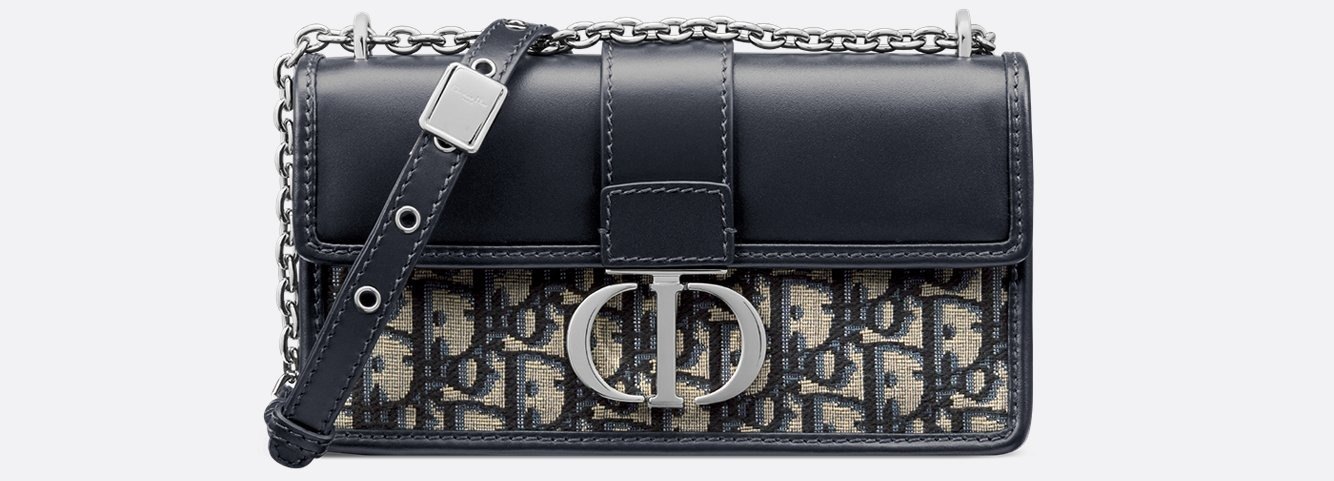 30 Montaigne East-West Bag with Chain - Blue Dior Oblique Jacquard and Smooth Calfskin 1 30 Montaigne East-West Bag with Chain - Blue Dior Oblique Jacquard and Smooth Calfskin 1