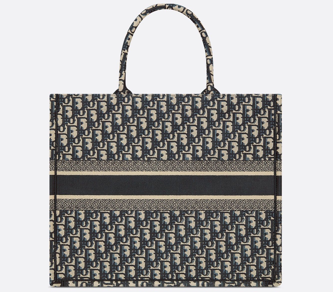 Large Dior Book Tote - Ecru and Blue Dior Oblique Embroidery (42 x 35 x 18.5 cm) 1 Large Dior Book Tote - Ecru and Blue Dior Oblique Embroidery (42 x 35 x 18.5 cm) 1