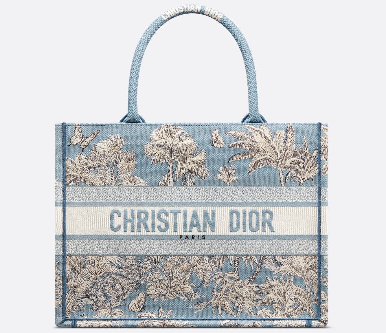 Dioriviera Medium Dior Book Tote - Celestial Blue and White Toile de Jouy Palms Embroidery (36 x 27.5 x 16.5 cm) 1 Dioriviera Medium Dior Book Tote - Celestial Blue and White Toile de Jouy Palms Embroidery (36 x 27.5 x 16.5 cm) 1