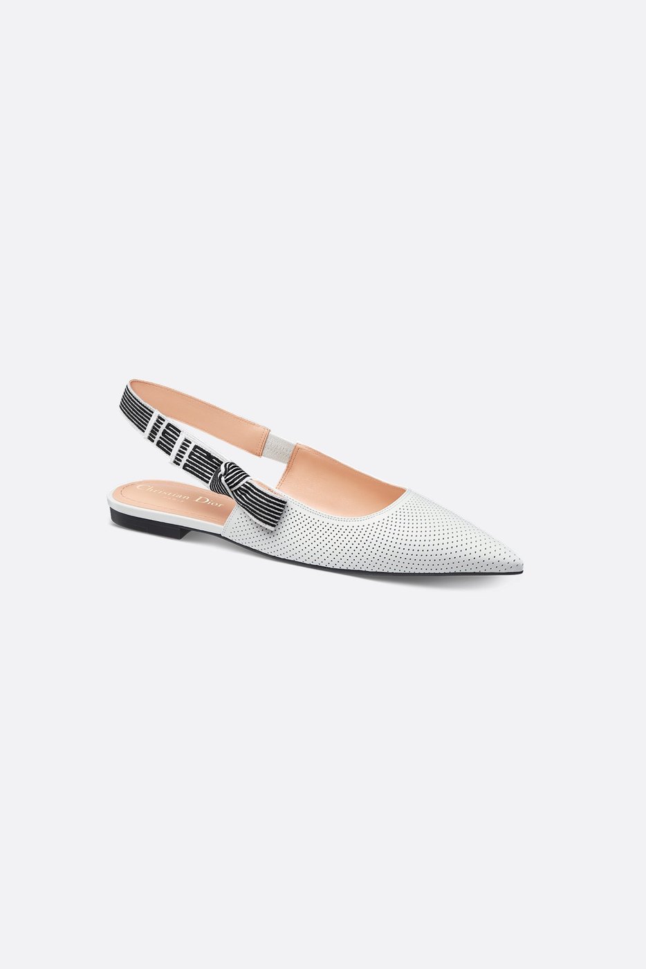 Dior Toujours Slingback Flat - White Perforated Supple Lambskin 1 Dior Toujours Slingback Flat - White Perforated Supple Lambskin 1