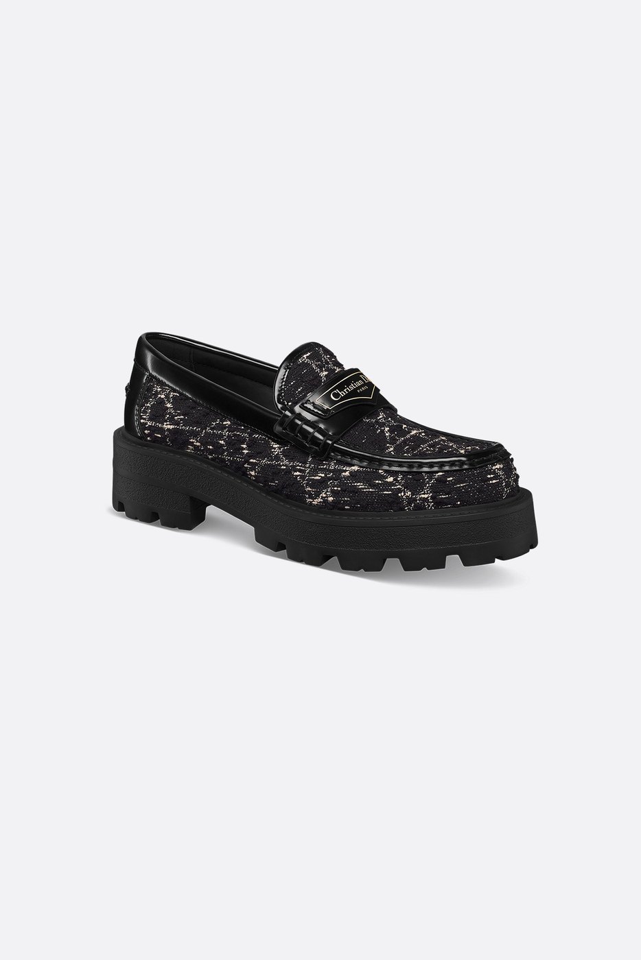 Dior Boy Platform Loafer - Black and White Cannage Tweed 1 Dior Boy Platform Loafer - Black and White Cannage Tweed 1