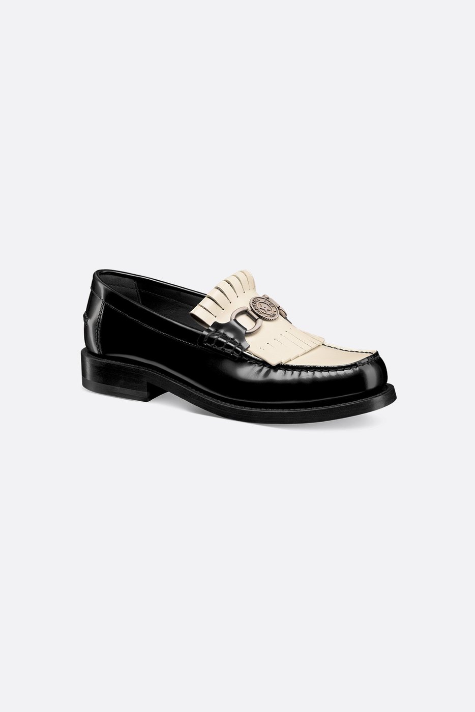 Dior Emblem Loafer - Black and White Brushed Calfskin 1 Dior Emblem Loafer - Black and White Brushed Calfskin 1