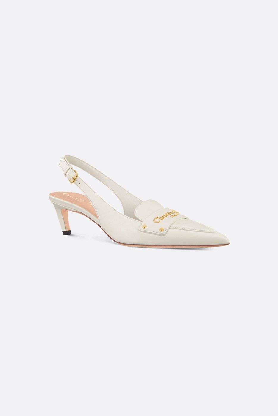 Dior Boy Slingback Pump - White Supple Calfskin 1 Dior Boy Slingback Pump - White Supple Calfskin 1