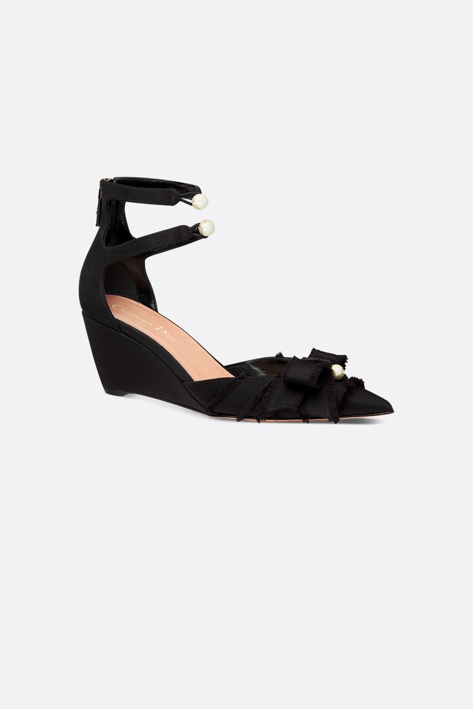Adiorable Wedge Pump - Black Fringed Grosgrain 1 Adiorable Wedge Pump - Black Fringed Grosgrain 1