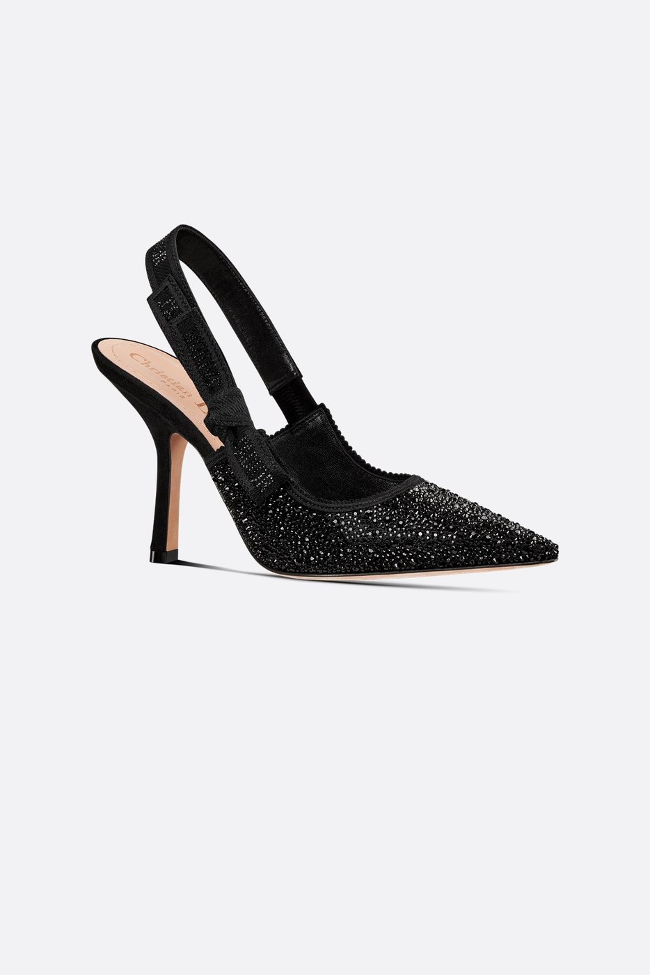 J'Adior Slingback Pump - Black Technical Fabric and Strass 1 J'Adior Slingback Pump - Black Technical Fabric and Strass 1