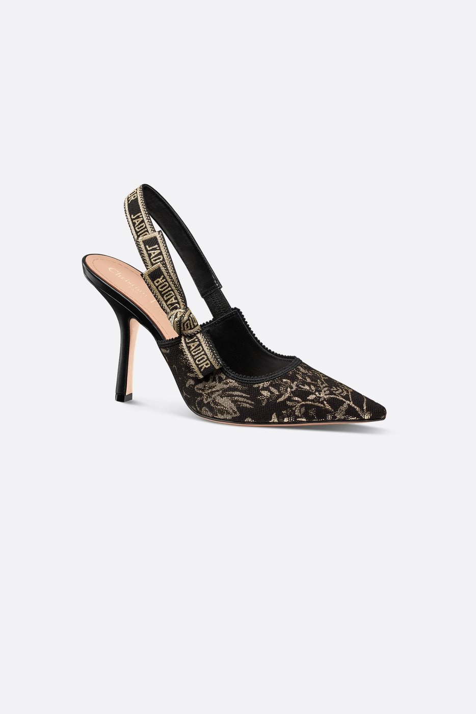 J'Adior Slingback Pump - Black and Gold-Tone Millefiori Jacquard 1 J'Adior Slingback Pump - Black and Gold-Tone Millefiori Jacquard 1