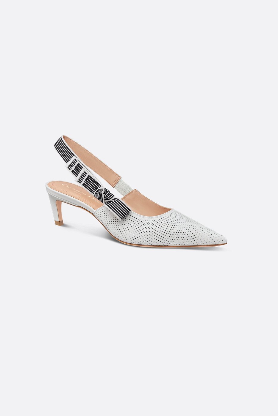 Dior Toujours Slingback Pump - White Perforated Supple Lambskin 1 Dior Toujours Slingback Pump - White Perforated Supple Lambskin 1