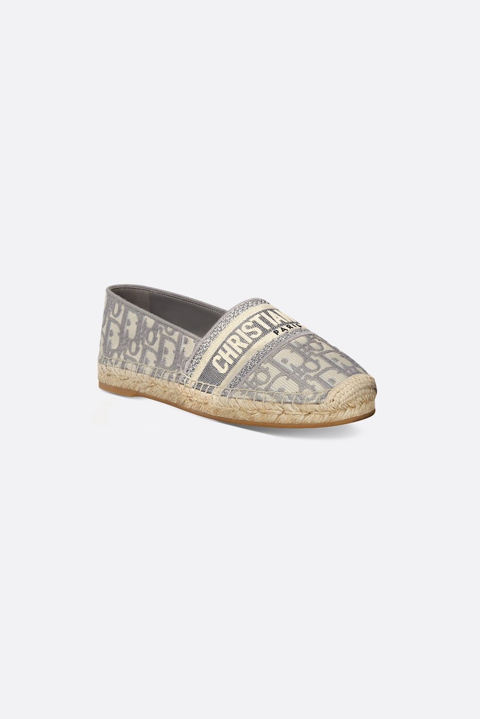 Dior Granville Espadrille - Stone Gray Dior Oblique Embroidered Cotton 1 Dior Granville Espadrille - Stone Gray Dior Oblique Embroidered Cotton 1