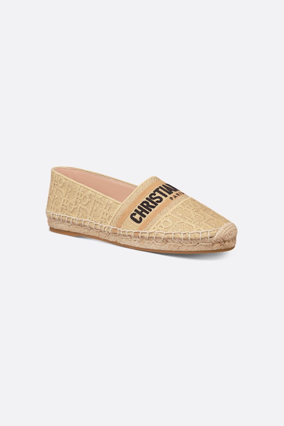 Dior Granville Espadrille - Natural Raffia-Effect Cotton Embroidered with Dior Oblique Motif 1 Dior Granville Espadrille - Natural Raffia-Effect Cotton Embroidered with Dior Oblique Motif 1