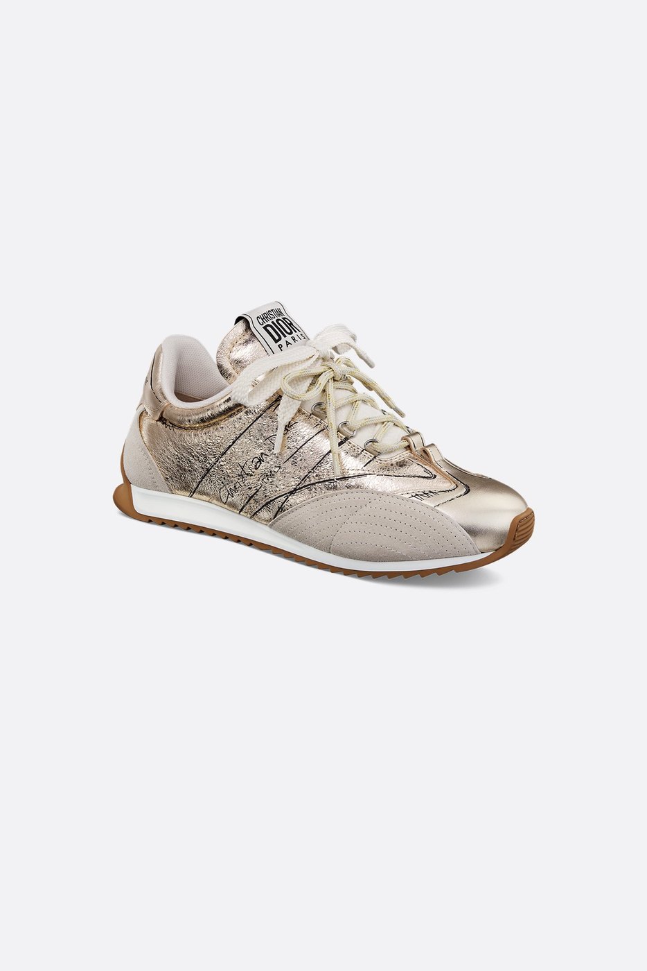 D-Sketch Sneaker - Gold-Tone Crinkled Lambskin and Laminated Calfskin 1 D-Sketch Sneaker - Gold-Tone Crinkled Lambskin and Laminated Calfskin 1
