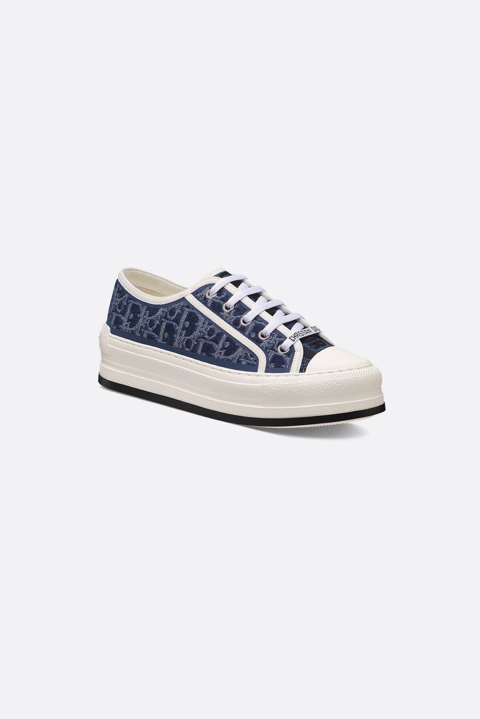 Walk'n'Dior Platform Sneaker - Blue Stonewashed-Effect Cotton Denim Embroidered with Dior Oblique Motif 1 Walk'n'Dior Platform Sneaker - Blue Stonewashed-Effect Cotton Denim Embroidered with Dior Oblique Motif 1