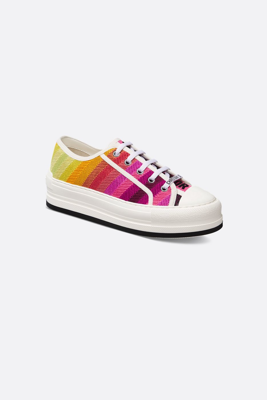 Miss Dior Walk'n'Dior Platform Sneaker - Multicolor Cotton with Dior Bayadère Embroidery 1