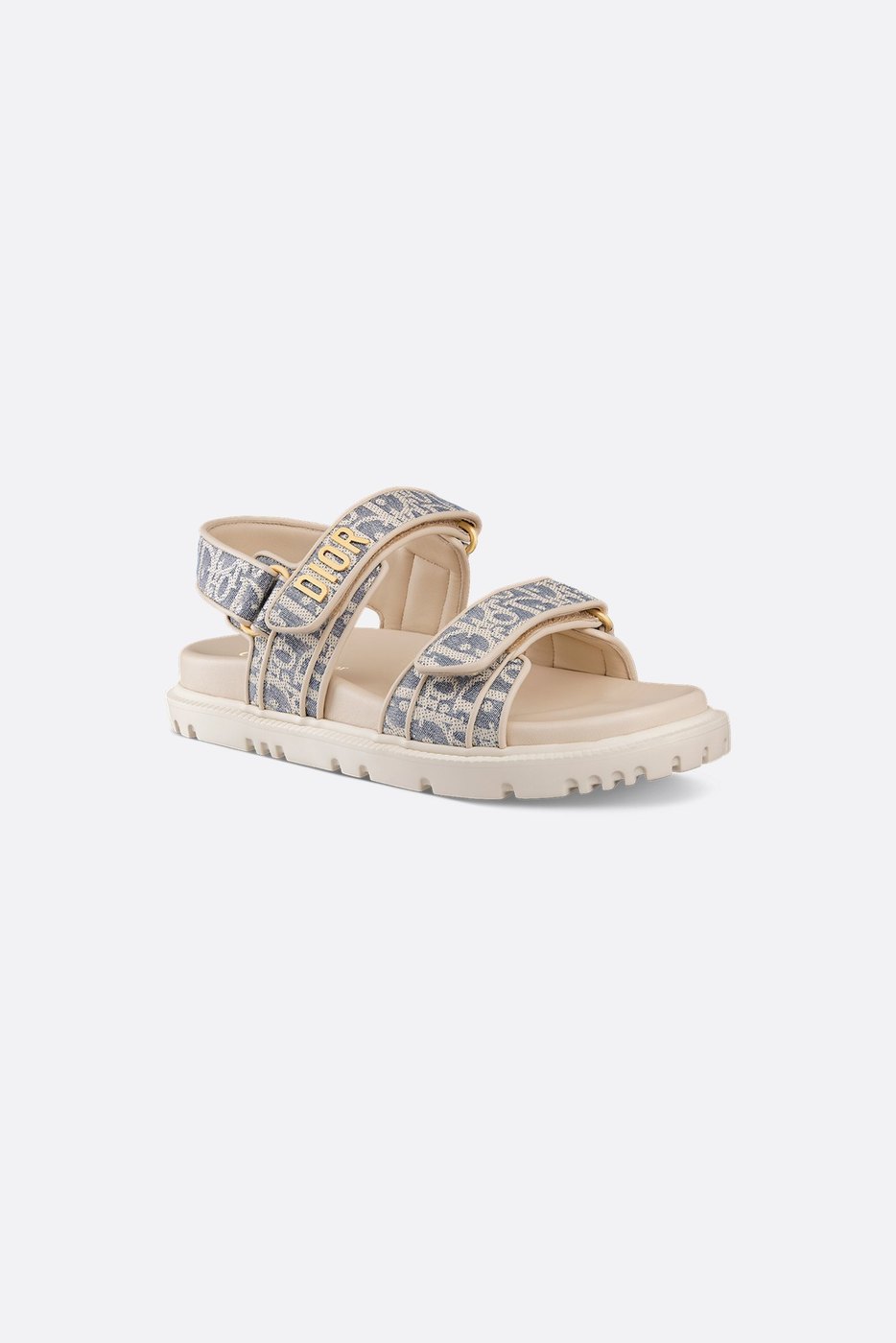 Dioract Sandal - Chambray Blue Jacquard with Ecru Dior Oblique Raffia 1 Dioract Sandal - Chambray Blue Jacquard with Ecru Dior Oblique Raffia 1