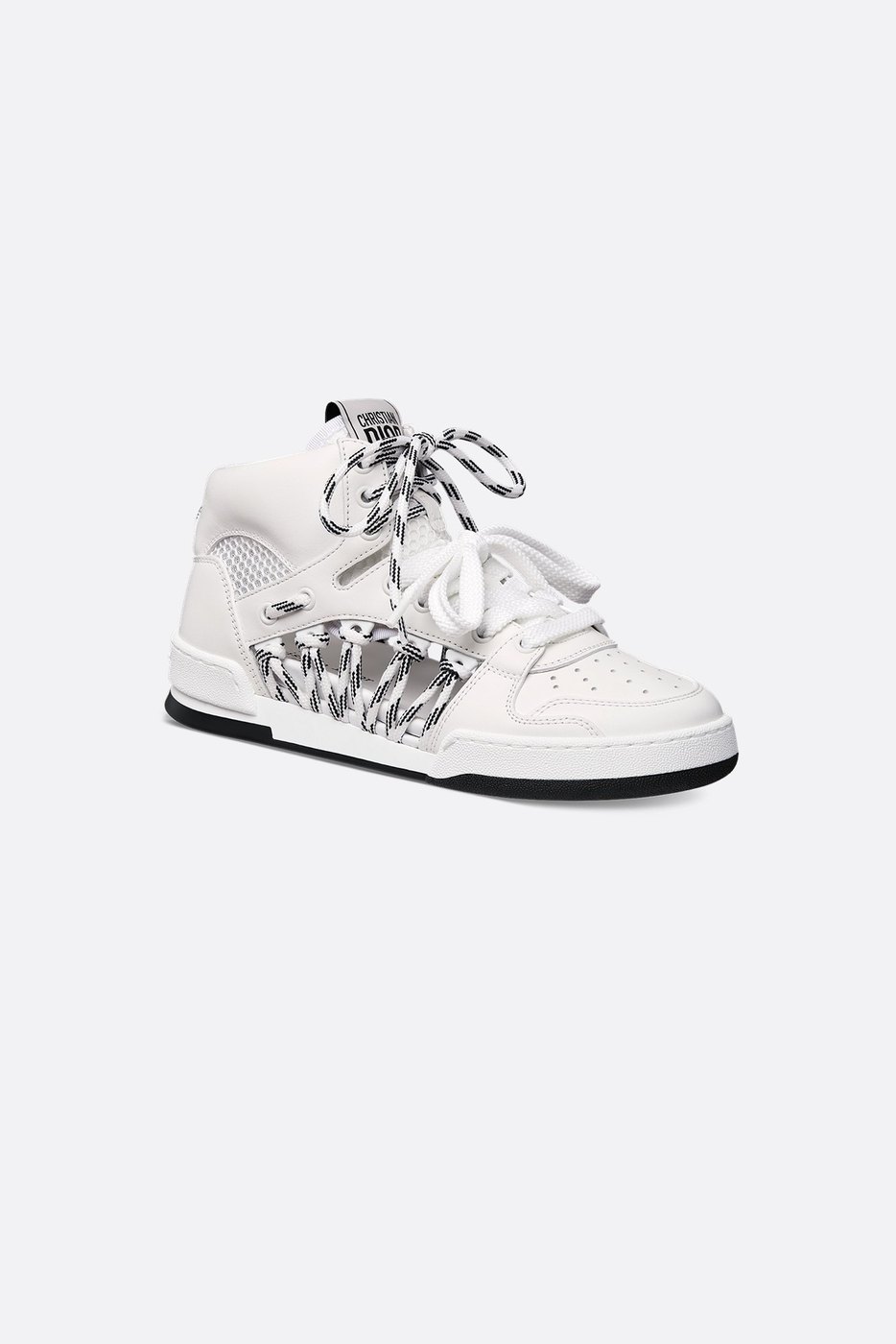 Dior First High-Top Sneaker - White Calfskin and Two-Tone Laces 1 Dior First High-Top Sneaker - White Calfskin and Two-Tone Laces 1