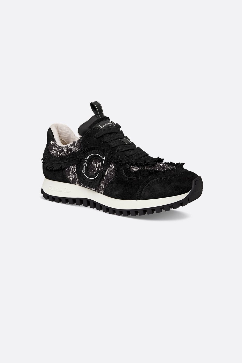 C'est Dior Sneaker - Black Suede Calfskin with Black and White Cannage Tweed 1 C'est Dior Sneaker - Black Suede Calfskin with Black and White Cannage Tweed 1